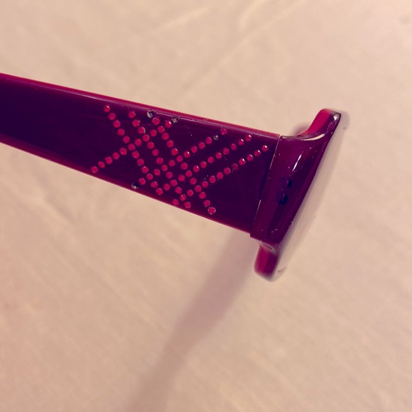 Burberry, Italian jeweled, bright red glasses frame. - Picture 5 of 6